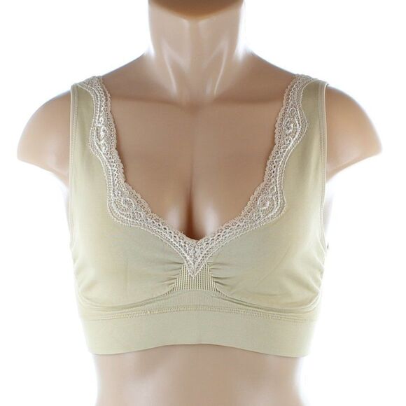 Breezies Lace Seamless Lounge Bra  - Nude - Picture 9 of 9